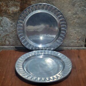 Two Vintage Wilton Armetale Plates Fluted Edges